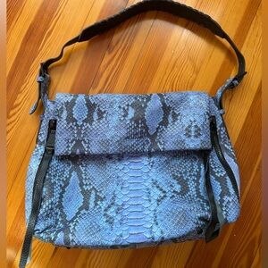 Aimee Kestenberg - Bali Hono - Blue Snakeskin Print Leather